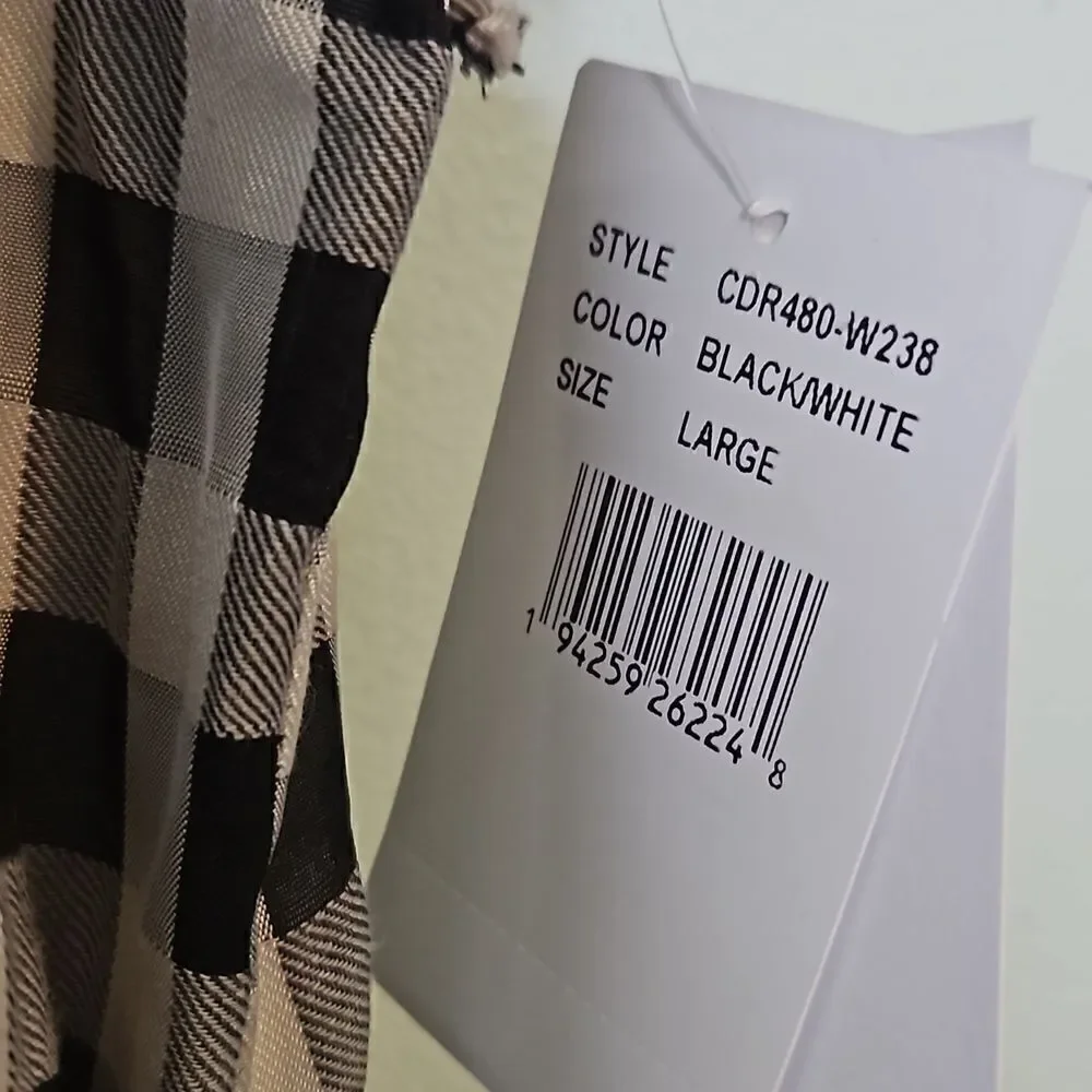 Dress The Population blk/wh checkered gingham ruffled dress.NWT. Size L.